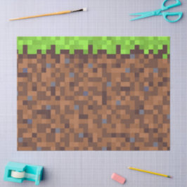 Pixel gras gamer verjaardag  tissuepapier