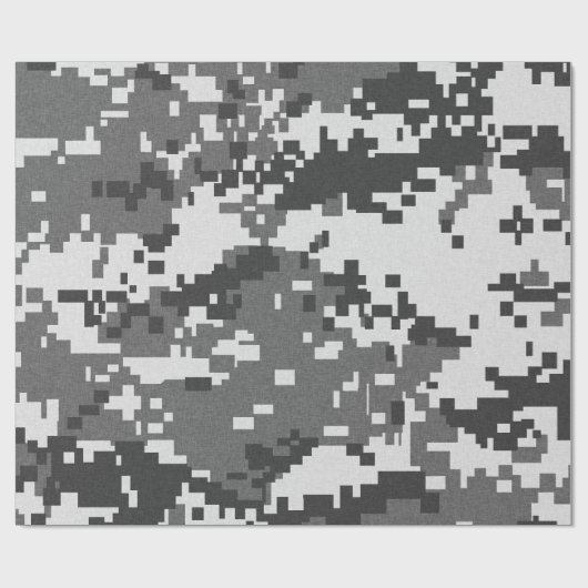 Pixel Gray Camouflage Cadeaupapier (Vlak)