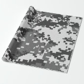 Pixel Gray Camouflage Cadeaupapier (Uitgerold)
