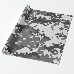 Pixel Gray Camouflage Cadeaupapier