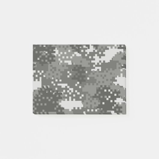 Pixel Gray & White Urban Camouflage Post-it® Notes (Voorkant)