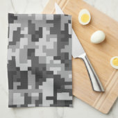 Pixel Grey and Black Army Theedoek (Quarter Fold)