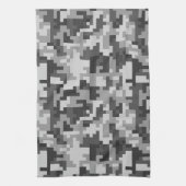 Pixel Grey and Black Army Theedoek (Verticaal)