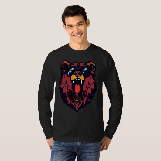 Pixel Grizzly Roar T-shirt (Voorkant volledig)