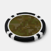 Pixel groen leger camouflagepatroon pokerchips (Enkel)