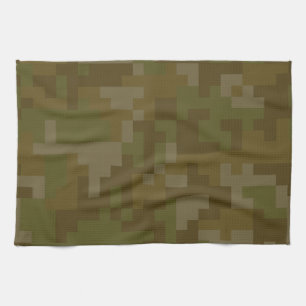Pixel groen leger camouflagepatroon theedoek
