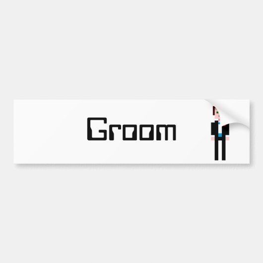 Pixel Groom Bumpersticker (Voorkant)