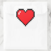 Pixel Hart 8 Bit Retro Gamer Sticker (Tas)