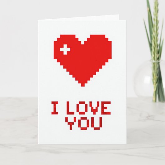 Pixel Hart Ik Hou Van Jou Kaart (Voorkant)