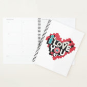 Pixel Hart Ik Hou Van Jou Retro Typografie Planner (Display)