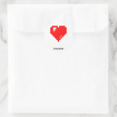Pixel_Hart Ronde Sticker (Tas)
