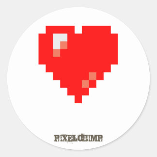 Pixel_Hart Ronde Sticker