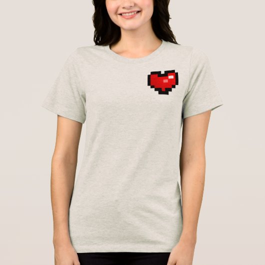 pixel_hart Tri-Blend shirt (Voorkant)