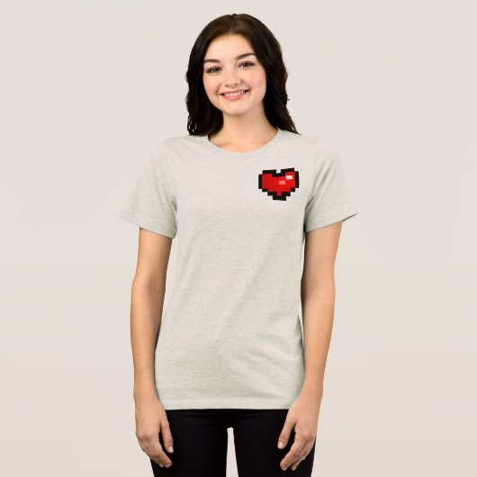 pixel_hart Tri-Blend shirt (Voorkant volledig)