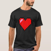 Pixel Heart 8 Bit Graphic Design T-shirt (Voorkant)