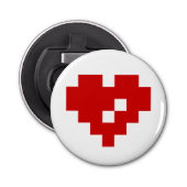 Pixel Heart 8 Bit Love Button Flesopener (Voorkant)