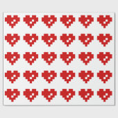 Pixel Heart 8 Bit Love Cadeaupapier (Vlak)