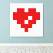 Pixel Heart 8 Bit Love Canvas Afdruk (Insitu (Houten vloer))