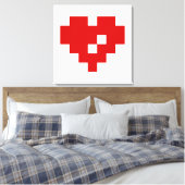 Pixel Heart 8 Bit Love Canvas Afdruk (Insitu (Slaapkamer))