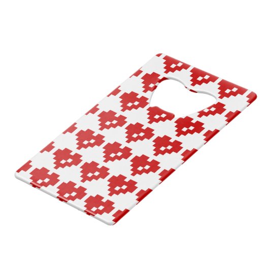 Pixel Heart 8 Bit Love Creditkaart Flessenopener (Voorkant Gekanteld)