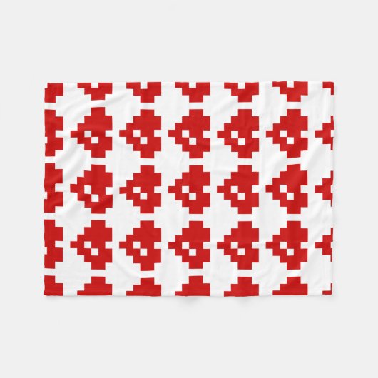 Pixel Heart 8 Bit Love Fleece Deken (Voorkant (Horizontaal))