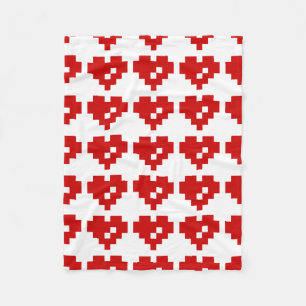 Pixel Heart 8 Bit Love Fleece Deken