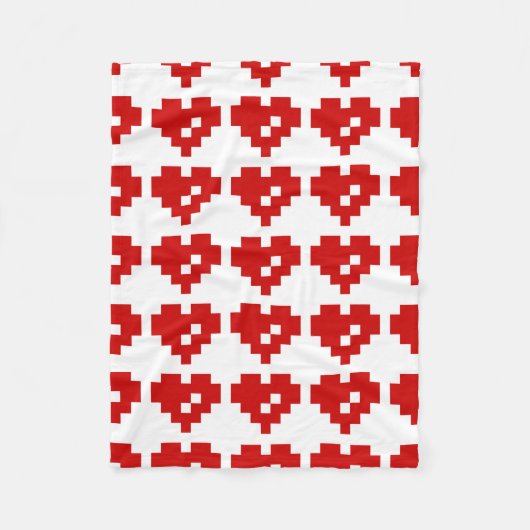 Pixel Heart 8 Bit Love Fleece Deken (Voorkant)