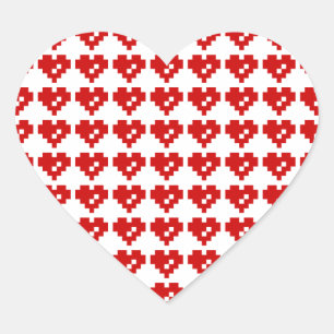 Pixel Heart 8 Bit Love Hart Sticker