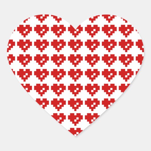 Pixel Heart 8 Bit Love Hart Sticker (Voorkant)