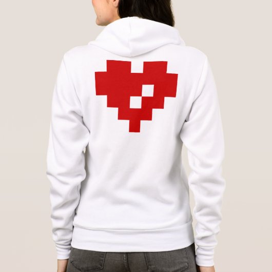 Pixel Heart 8 Bit Love Hoodie (Achterkant)