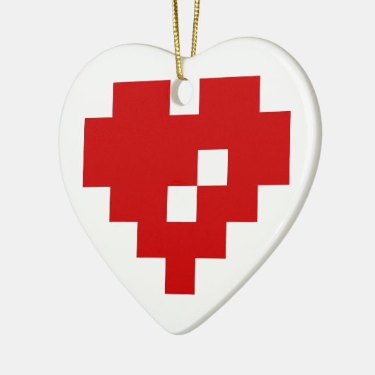 Pixel Heart 8 Bit Love Keramisch Ornament (Links)