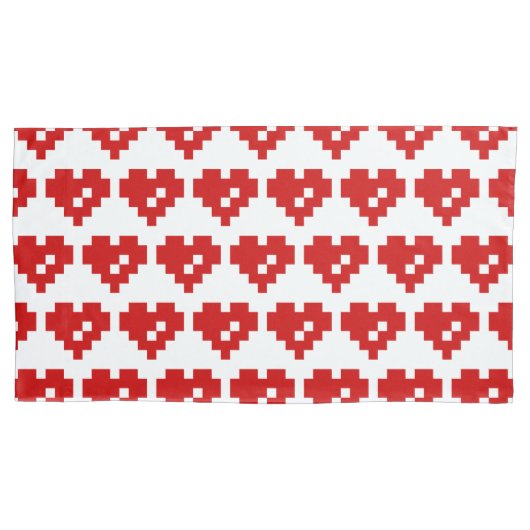 Pixel Heart 8 Bit Love Kussensloop (Voorkant-Links)