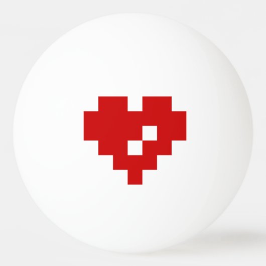 Pixel Heart 8 Bit Love Pingpongbal (Voorkant)
