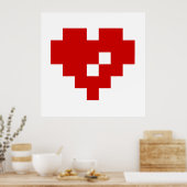 Pixel Heart 8 Bit Love Poster (Keuken)