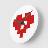 Pixel Heart 8 Bit Love Ronde Klok (Hoek)