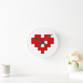 Pixel Heart 8 Bit Love Ronde Klok (Huis)