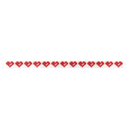 Pixel Heart 8 Bit Love Satijnen Lint (Voorkant)