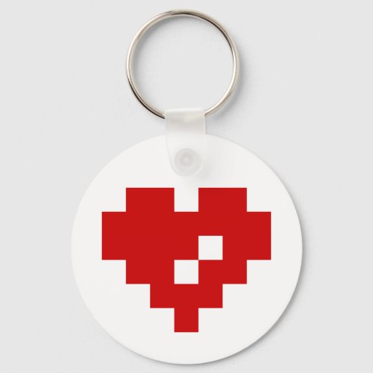 Pixel Heart 8 Bit Love Sleutelhanger (Voorkant)