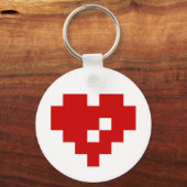 Pixel Heart 8 Bit Love Sleutelhanger (Voorkant)