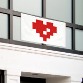Pixel Heart 8 Bit Love Spandoek (Buitenkant Gebouw)