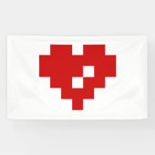 Pixel Heart 8 Bit Love Spandoek (Horizontaal)