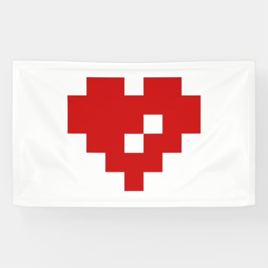 Pixel Heart 8 Bit Love Spandoek (Horizontaal)