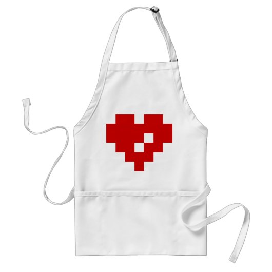 Pixel Heart 8 Bit Love Standaard Schort (Voorkant)