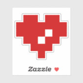 Pixel Heart 8 Bit Love Sticker (Vel)