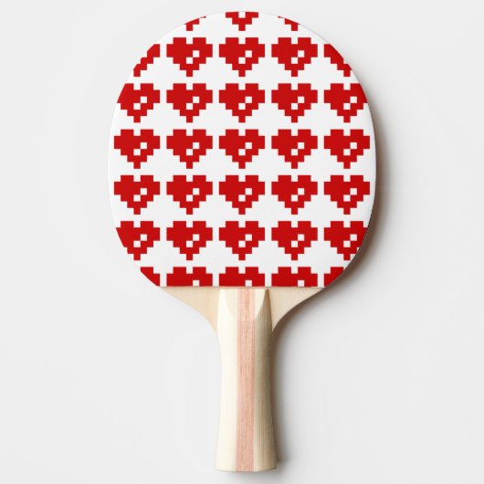 Pixel Heart 8 Bit Love Tafeltennisbatje (Voorkant)