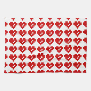 Pixel Heart 8 Bit Love Theedoek