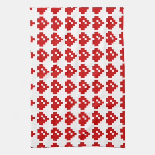 Pixel Heart 8 Bit Love Theedoek (Verticaal)