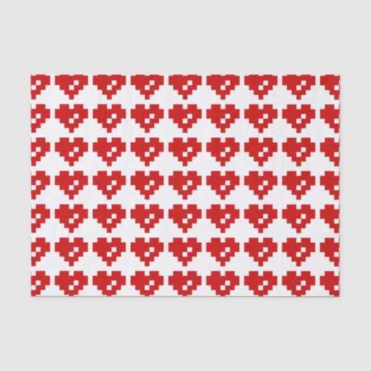 Pixel Heart 8 Bit Love Tissuepapier (Voorkant)