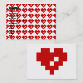 Pixel Heart 8 Bit Love Visitekaartje (Voorkant / Achterkant)