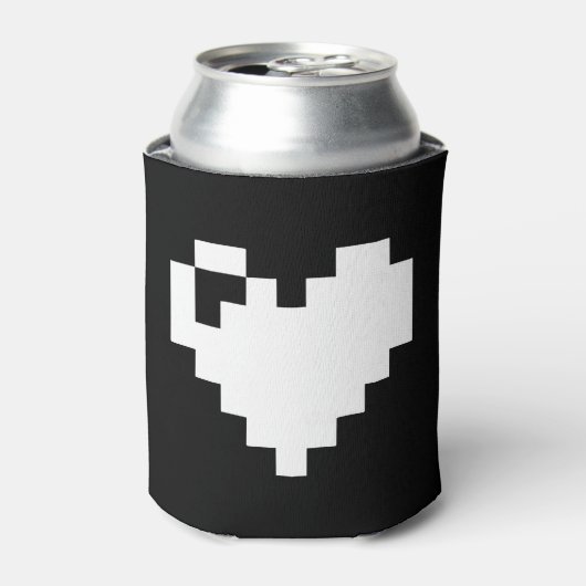 Pixel Heart 8-bits Blikjeskoeler (Blikje Voorkant)